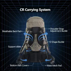 Sac à dos de randonnée NATUREHIKE 70L : grande capacité, système de maintien
